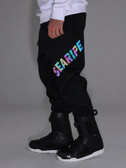 Searipe Unisex Winter-Schneehose mit reflektierenden Buchstaben für Herren und Damen