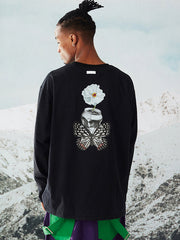 RandomPow Unisex-Hoodie mit Schmetterlings- und Schneemotiv