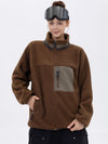 Damen-Fleecejacke aus Kunst-Sherpa-Fleece mit durchgehendem Reißverschluss für abenteuerliche Bergtouren