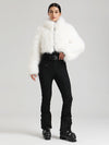 Gsou Snow Glacier Vogue Ski-Overall für Damen mit flauschigem Kunstpelz-Oberteil