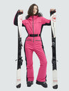 Damen-Skioverall mit hohem Tragekomfort, elegantem Bergflausch und Kunstpelzbesatz