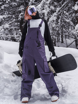 Nandn SnowSlope Baggy wasserdichte Snowboard-Latzhose für Damen