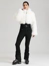 Gsou Snow Glacier Vogue Ski-Overall für Damen mit flauschigem Kunstpelz-Oberteil
