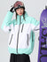 Searipe Damen-Skijacke im Retro-Look mit Farbblock-Design und lockerem Sitz