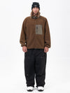 Herren-Fleecehose mit durchgehendem Reißverschluss und doppelten Knieverstärkungen, Freestyle-Baggy-Schneehose aus Kunst-Sherpa-Fleece