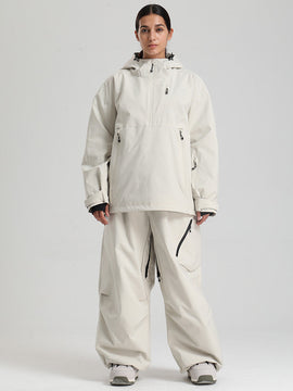 Gsou Snow Damen-Pullover-Anorak, strapazierfähig, Bergflauschig, Baggy-Schneeanzug