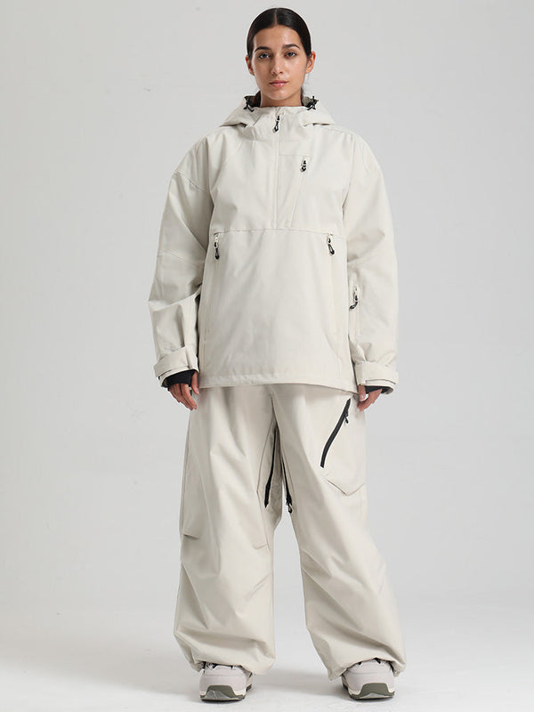 Gsou Snow Damen-Pullover-Anorak, strapazierfähig, Bergflauschig, Baggy-Schneeanzug