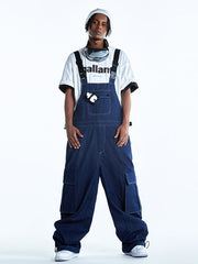 RenChill Mountain Beast Denim Baggy Snow Bibs für Herren