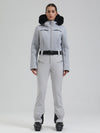 Gsou Snow Mountain Chic Damen-Skianzug mit Kunstpelzbesatz und ausgestelltem Bein