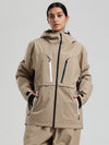 Gsou Snow Damen-Winterjacke, strapazierfähig, Mountain Pro, Funktions-Cargo-Schneejacke