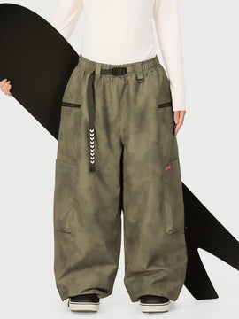 Techline Damen-Skihose mit strapazierfähigem Stretch-Cargo-Design – Baggy Freestyle Passform