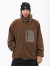 Herren-Fleecejacke aus Kunst-Sherpa-Fleece mit durchgehendem Reißverschluss für abenteuerliche Bergtouren