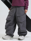 Gsou Snow Urban Slope Damen-Schneehose mit Knieflex-Cargotaschen und weitem Bein