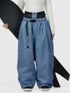 Urban Vibe Damen-Arbeitskleidungs-inspirierte, nietenverzierte, weite OG Baggy Schneehose