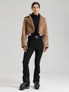 Glacier Vogue Ski-Overall für Damen & Kunstlederjacke mit Fleecekragen