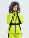 SnowCharm Damen-Daunen-Skijacke mit abnehmbarem Fellfutter, isoliert und schmal geschnitten