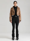 Glacier Vogue Ski-Overall für Damen & Kunstlederjacke mit Fleecekragen