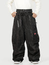 Funktionelle Herren-Streetwear-Cargohose mit Gürtel und mehreren Taschen, Baggy-Schneehose