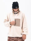 Herren-Fleecejacke aus Kunst-Sherpa-Fleece mit durchgehendem Reißverschluss für abenteuerliche Bergtouren