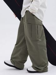 Herren-Skihose mit doppeltem Knieausschnitt, Mountain Freestyle, Baggy-Camo-Muster