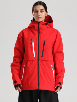 Gsou Snow Damen-Winterjacke, strapazierfähig, Mountain Pro, Funktions-Cargo-Schneejacke