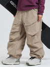 Gsou Snow Urban Slope Damen-Schneehose mit Knieflex-Cargotaschen und weitem Bein