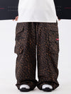 Wild Soul Steeze ParkRider Damen-Cargohose mit mehreren Taschen und Leopardenmuster