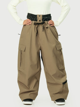 Techline Damen-Arbeitskleidungs-inspirierte Utility-Cargo-Schneehose – Baggy Freestyle-Passform