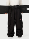 Funktionelle Herren-Streetwear-Cargohose mit Gürtel und mehreren Taschen, Baggy-Schneehose