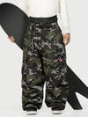 Funktionelle Herren-Streetwear-Cargohose mit Gürtel und mehreren Taschen, Baggy-Schneehose