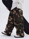 Herren-Skihose mit doppeltem Knieausschnitt Leopardenmuster weit geschnitten für Mountain Freestyle Baggy-Stil