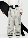 Funktionelle Herren-Streetwear-Cargohose mit Gürtel und mehreren Taschen, Baggy-Schneehose