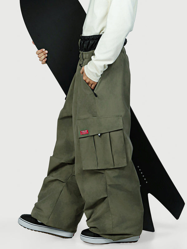 Funktionelle Herren-Streetwear-Cargohose mit Gürtel und mehreren Taschen, Baggy-Schneehose