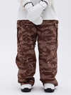 Damen-Skihose mit doppeltem Knie, Leopardenmuster, weit geschnitten, für Mountain Freestyle, Baggy-Stil