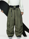 Funktionelle Herren-Streetwear-Cargohose mit Gürtel und mehreren Taschen, Baggy-Schneehose