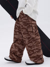 Herren-Skihose mit doppeltem Knieausschnitt Leopardenmuster weit geschnitten für Mountain Freestyle Baggy-Stil