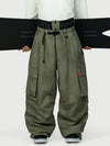 Funktionelle Herren-Streetwear-Cargohose mit Gürtel und mehreren Taschen, Baggy-Schneehose
