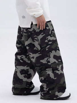Damen-Skihose mit doppeltem Knie, Mountain Freestyle Baggy Camo