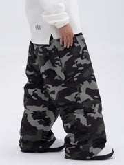 Damen-Skihose mit doppeltem Knie, Mountain Freestyle Baggy Camo