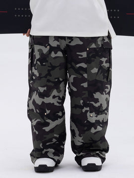 Herren-Skihose mit doppeltem Knieausschnitt, Freestyle-Stil, Baggy-Design