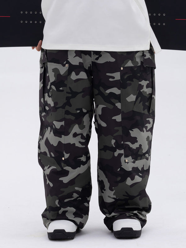 Herren-Skihose mit doppeltem Knieausschnitt, Freestyle-Stil, Baggy-Design