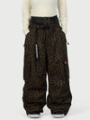 Funktionelle Damen-Streetwear-Cargohose mit Gürtel und mehreren Taschen, Baggy-Schneehose