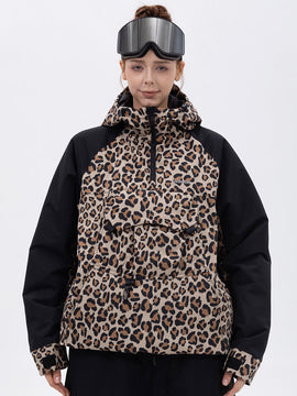 Damen Mountain Freestyle Cargo Pocket Bomber Camo Snowboardjacke