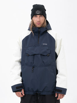 Herren Mountain Freestyle Cargo Pocket Pullover Bomber Snowboardjacke