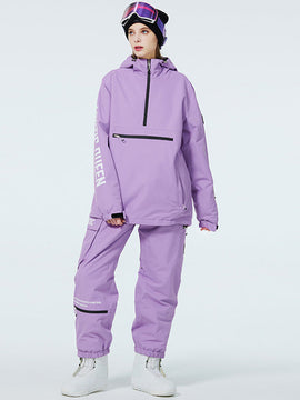 WinterPeak SnowGuard Anorak-Schneeanzüge für Damen mit halbem Reißverschluss