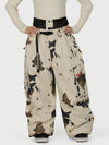 Funktionelle Damen-Streetwear-Cargohose mit Gürtel und mehreren Taschen, Baggy-Schneehose