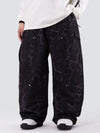 Herren-Skihose mit doppeltem Knieausschnitt Leopardenmuster weit geschnitten für Mountain Freestyle Baggy-Stil