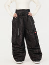 Funktionelle Damen-Streetwear-Cargohose mit Gürtel und mehreren Taschen, Baggy-Schneehose