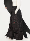Funktionelle Damen-Streetwear-Cargohose mit Gürtel und mehreren Taschen, Baggy-Schneehose