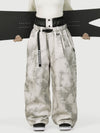 Urban Vibe Damen-Arbeitskleidungs-inspirierte, nietenverzierte, weite OG Baggy Schneehose